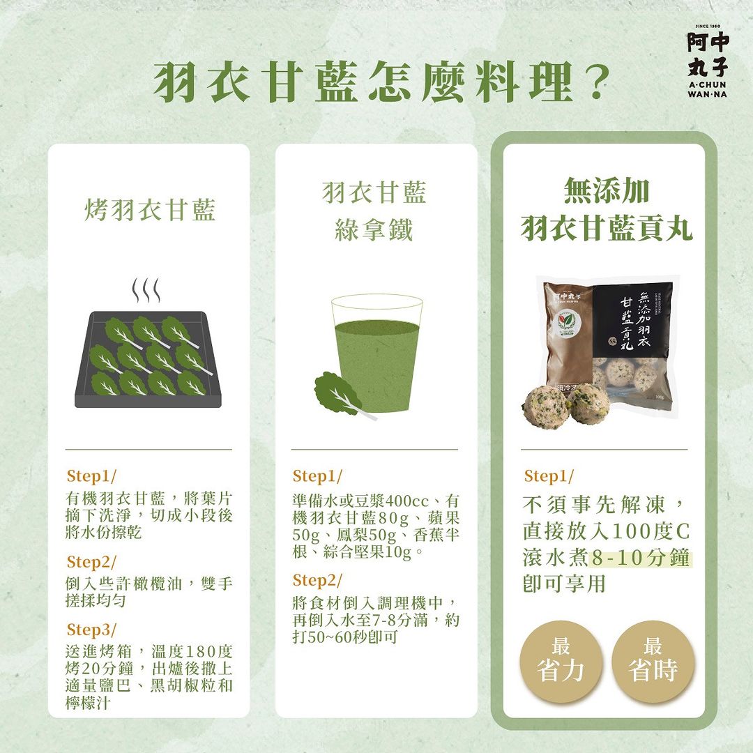 無添加羽衣甘藍貢丸